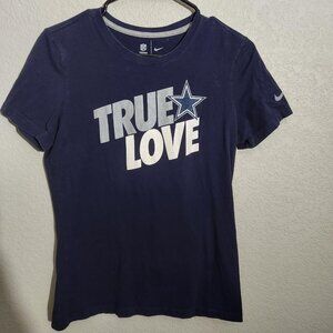 Dallas Cowboys Shirt Womens Large Nike Navy NFL Football True Love Graphic Tee